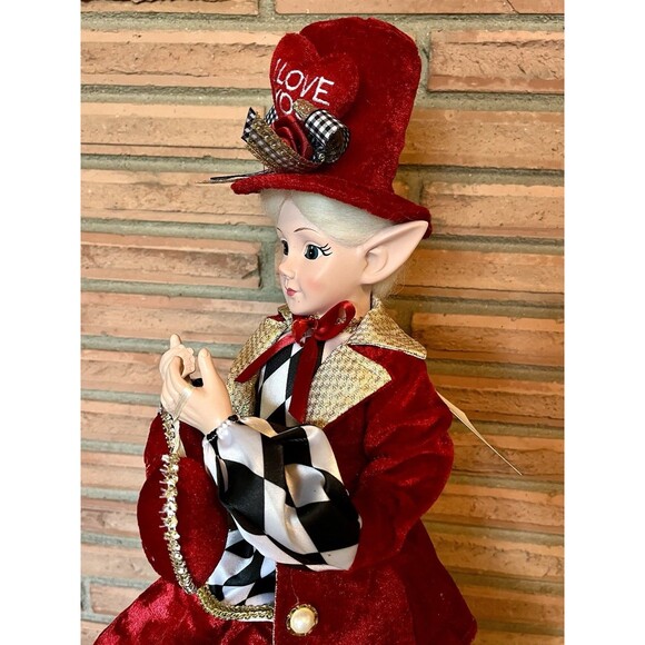 Large Cynthia Rowley Elf Fairy Shelf Sitter W/ Happy Valentines Day Heart Love - Picture 4 of 8